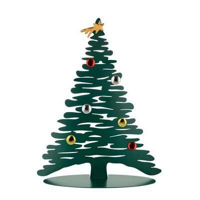 ALESSI Alessi-Bark for Christmas Weihnachtsdekoration aus farbigem Stahl und Harz, grün mit Kunststoffmagn